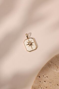 BEYAZ MİNELİ KUTUP YILDIZI CHARM - 3