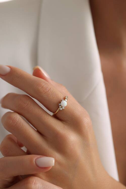 BEYAZ OPAL YÜZÜK - 1