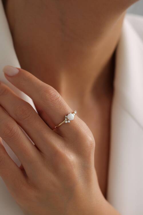 BEYAZ OPAL YÜZÜK - 2