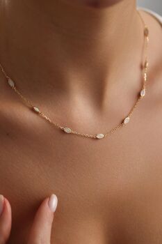 BEYAZ SEDEF MİNELİ KOLYE - 2