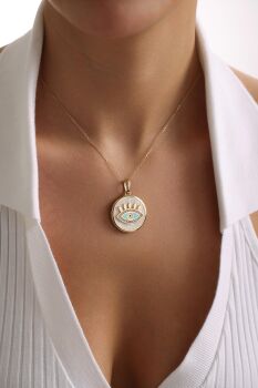 BEYAZ SEDEFLİ GÖZ CHARM - 