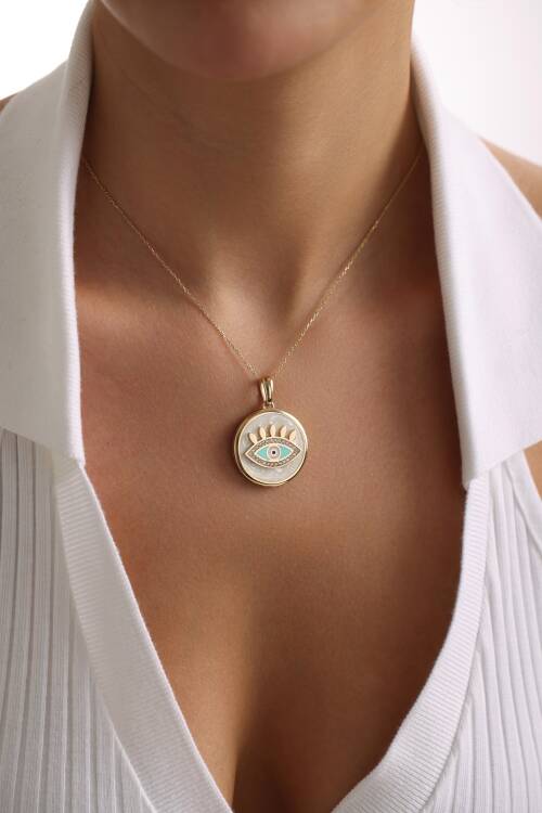 BEYAZ SEDEFLİ GÖZ CHARM - 1