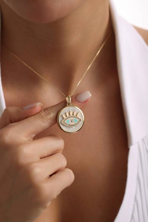 BEYAZ SEDEFLİ GÖZ CHARM - 2