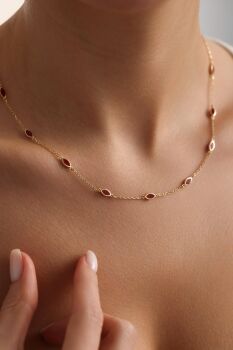 BORDO MİNELİ KOLYE - 2