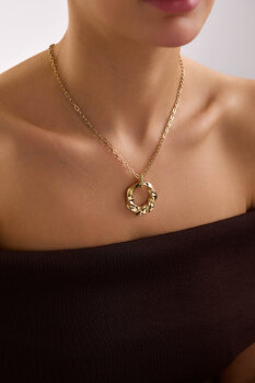 BURGU DESEN MADALYON KOLYE - 