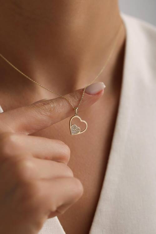 ÇİFT KALP KOLYE - 2