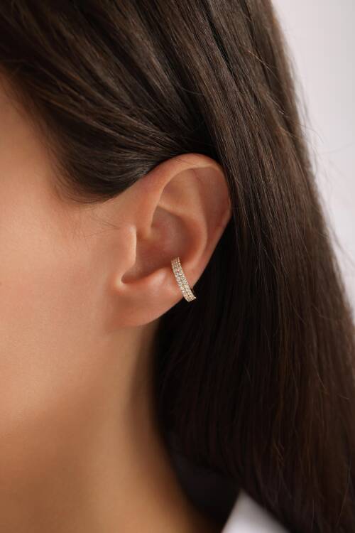 ÇİFT SIRA TAŞLI EAR CUFF - 1