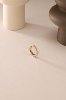 ÇİFT SIRA TAŞLI EAR CUFF - 3