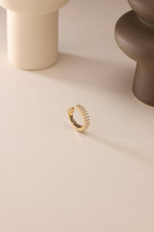 ÇİFT SIRA TAŞLI EAR CUFF - 3