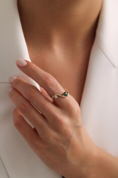 'HERA' YEŞİL TAŞLI YÜZÜK - 