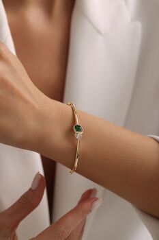 İKİLİ DAMLA TAŞLI KELEPÇE - 