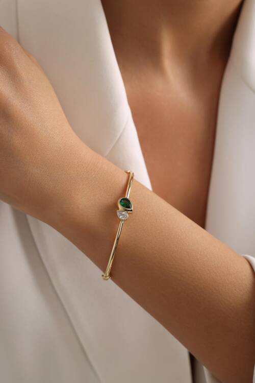 İKİLİ DAMLA TAŞLI KELEPÇE - 2