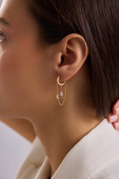 İKİLİ SALLANTILI DAMLA TAŞLI KÜPE - 2