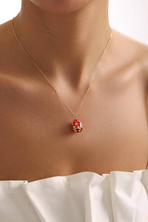 KIRMIZI SÜRPRİZ TAVŞAN KOLYE - 2