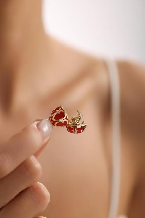 KIRMIZI SÜRPRİZ TAVŞAN KOLYE - 3