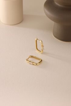 KÖŞELİ BAGET TAŞLI KÜPE - 4