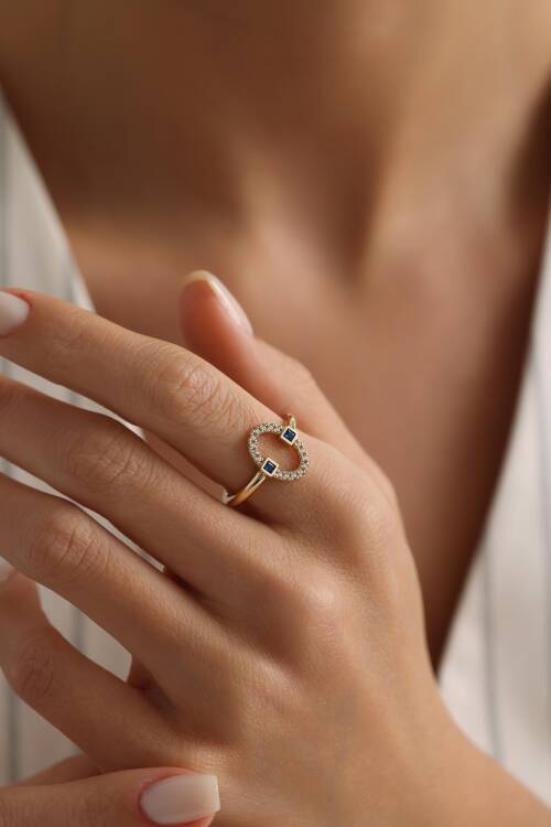 LACİVERT TAŞLI 'MAR' YÜZÜK - 1