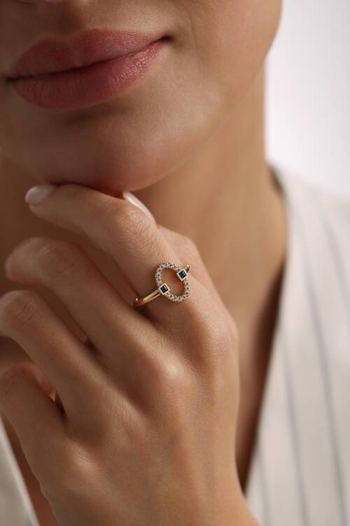 LACİVERT TAŞLI 'MAR' YÜZÜK - 2