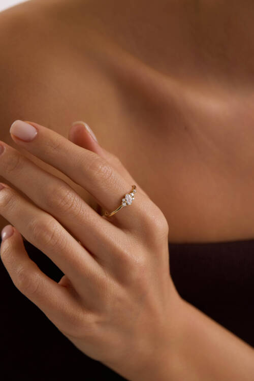 'LOVER' OVAL TAŞLI YÜZÜK - 1