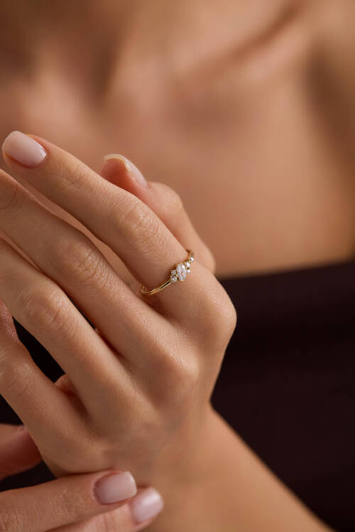 'LOVER' OVAL TAŞLI YÜZÜK - 2