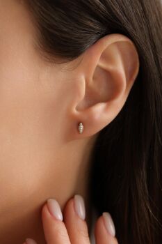 MARKİZ ŞEKİLLİ VİDALI KÜPE - 