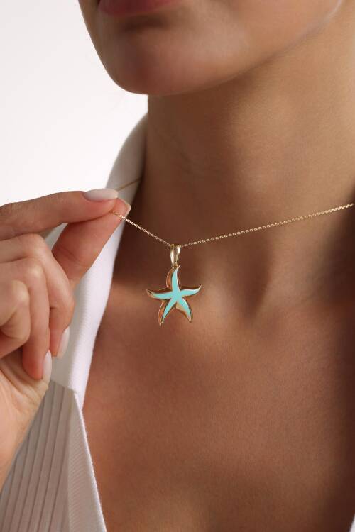 MAVİ MİNELİ DENİZ YILDIZI CHARM - 2