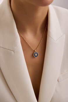 MAVİ TRAPEZ KOLYE - 