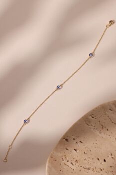 MİNİMAL ÜÇLÜ EVİL EYE BİLEKLİK - 3