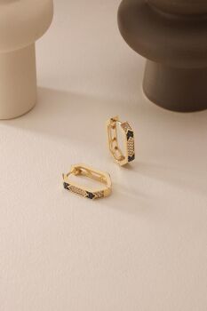 MÖSYÖ SİYAH TAŞLI KÜPE - 3