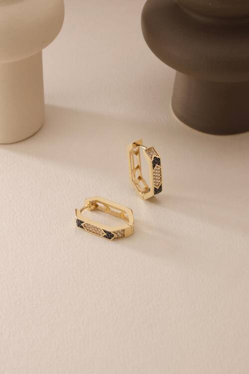 MÖSYÖ SİYAH TAŞLI KÜPE - 3