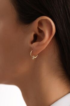 'NİA' DAMLA TAŞLI ÇİFT SIRA KÜPE - 2