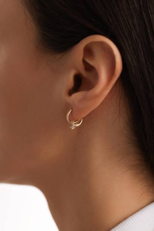 'NİA' DAMLA TAŞLI ÇİFT SIRA KÜPE - 2