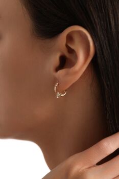 'NİA' TEK TAŞLI ÇİFT SIRA KÜPE - 2