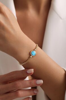 OPAL MAVİSİ FOPPE BİLEKLİK - 