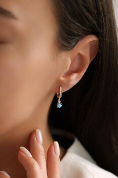 OPAL MAVİSİ TAŞLI KÜPE - 2