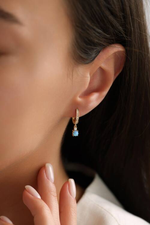 OPAL MAVİSİ TAŞLI KÜPE - 2