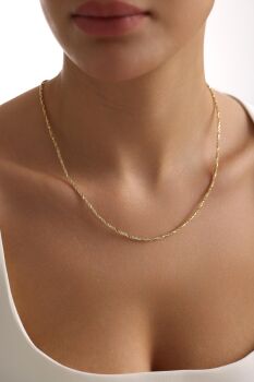 PARLAK İTALYAN TEL KOLYE - 