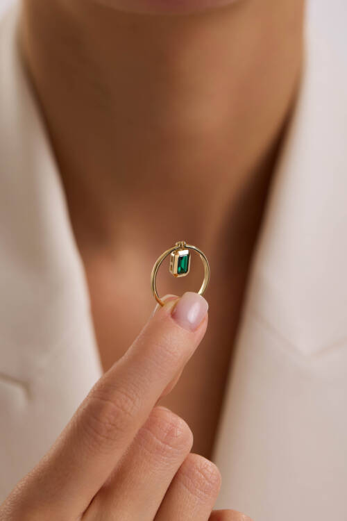 SALLANAN YEŞİL BAGET YÜZÜK - 3