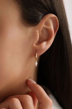 SALLANTILI MARKİZ TEK TAŞLI KÜPE - 1