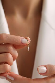 SALLANTILI MARKİZ TEK TAŞLI KÜPE - 2