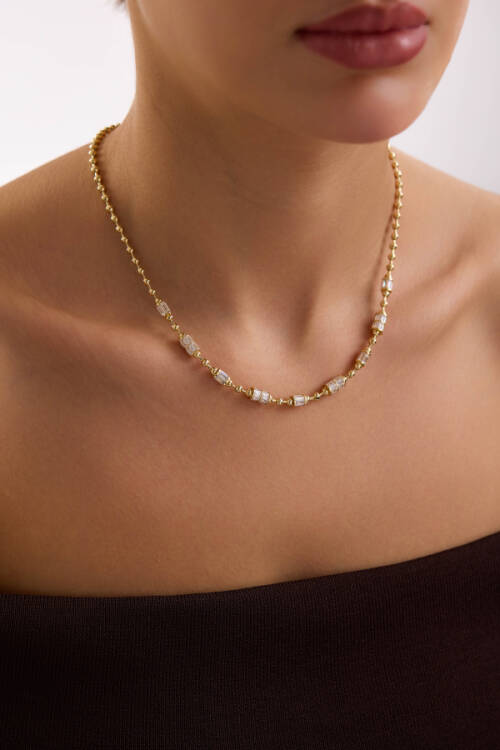 'SERENDİPİTY' BAGET TAŞLI KOLYE - 1