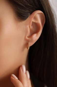 SIRALI TOP HALKA KÜPE - 