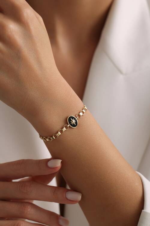 SİYAH MİNELİ KUTUP YILDIZI BİLEKLİK - 1