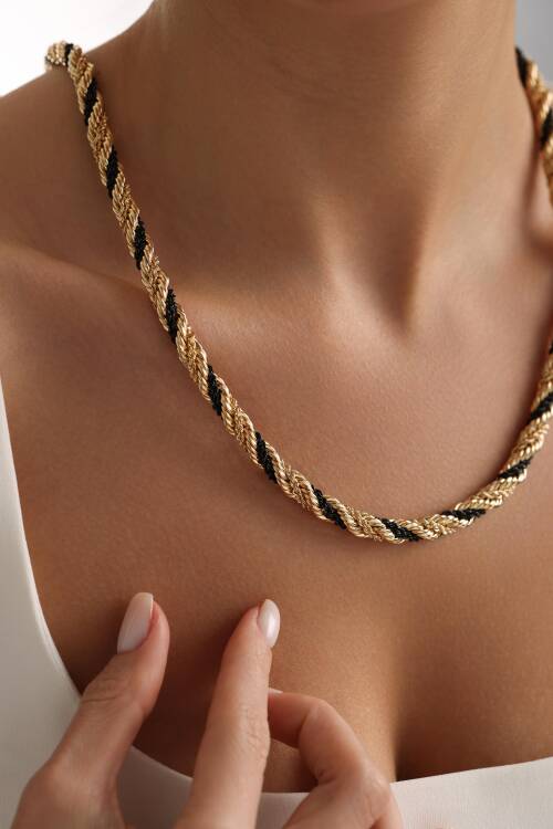 SİYAH SARMAŞIK İTALYAN KOLYE - 2