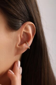 SU YOLU TAŞLI EAR CUFF - 