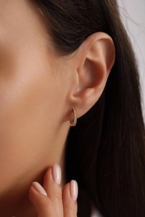 SU YOLU TAŞLI HALKA KÜPE SMALL BOY - 1