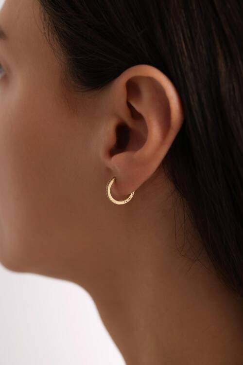 SU YOLU TAŞLI HALKA KÜPE SMALL BOY - 2