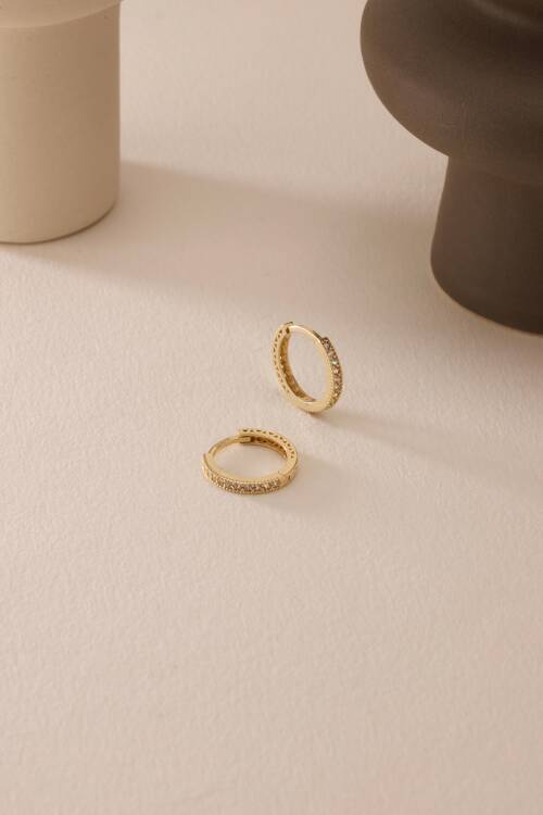 SU YOLU TAŞLI HALKA KÜPE SMALL BOY - 3