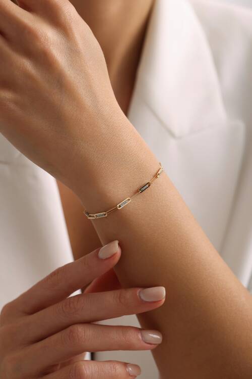 TAŞ DETAYLI ATAÇ BİLEKLİK - 1