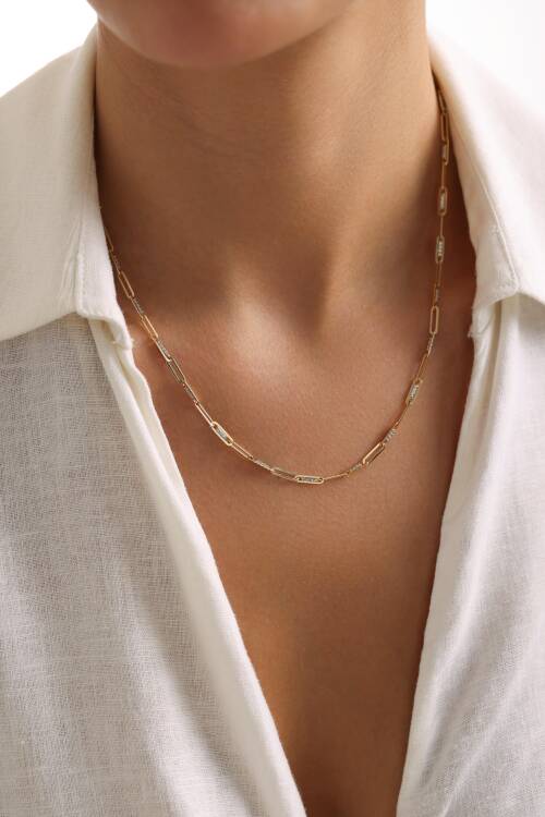 TAŞ DETAYLI ATAÇ KOLYE - 1